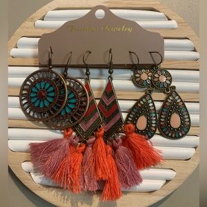 Boho earrings set